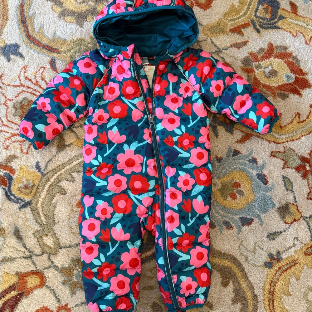 Hanna Andersson Floral Kids One Piece Snowsuit